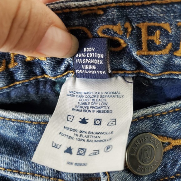 Lands'end Blue Jeans Flannel Lined Size 10 - Picture 7 of 8